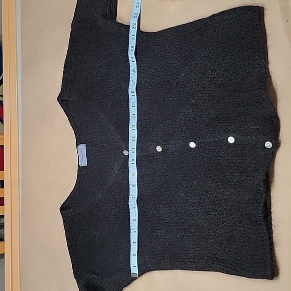Mamouchka, Size Unknown Black Buttondown 30% Mohair V-Neck Sweater, Great Cond. - Picture 5 of 10